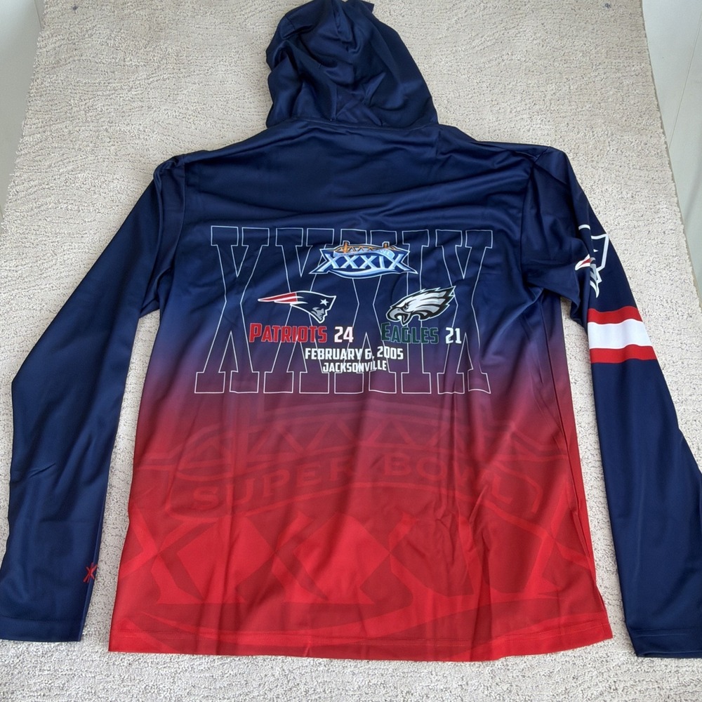 NEW 2XL NFL Forever Collectibles New England Patriots‎ Super Bowl 50 Hoodie Tee - Picture 6 of 6